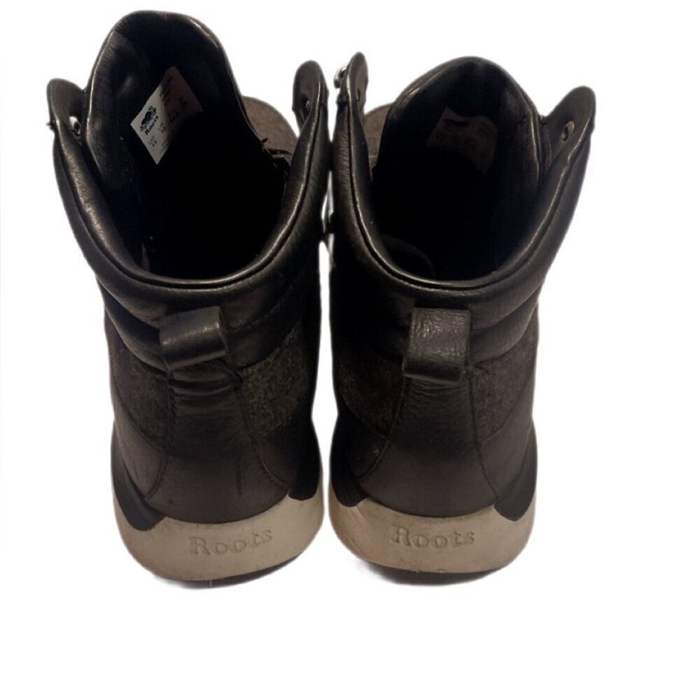 Vintage Roots Black Grey Athleisure Classic hiking Leather fabric Sneakers 11 - Picture 4 of 7